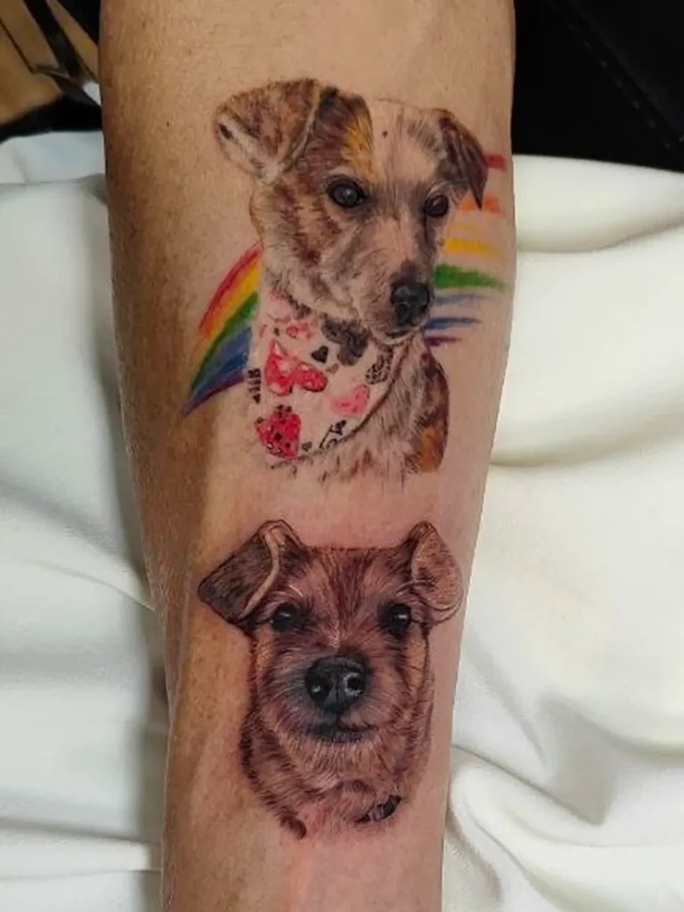 Tattoo-Malaga-Diavel-Tatuajes-Micro-relistas-20 Tatuaje perros Jack Russell (estilo acuarela/microrealista) en el antebrazo